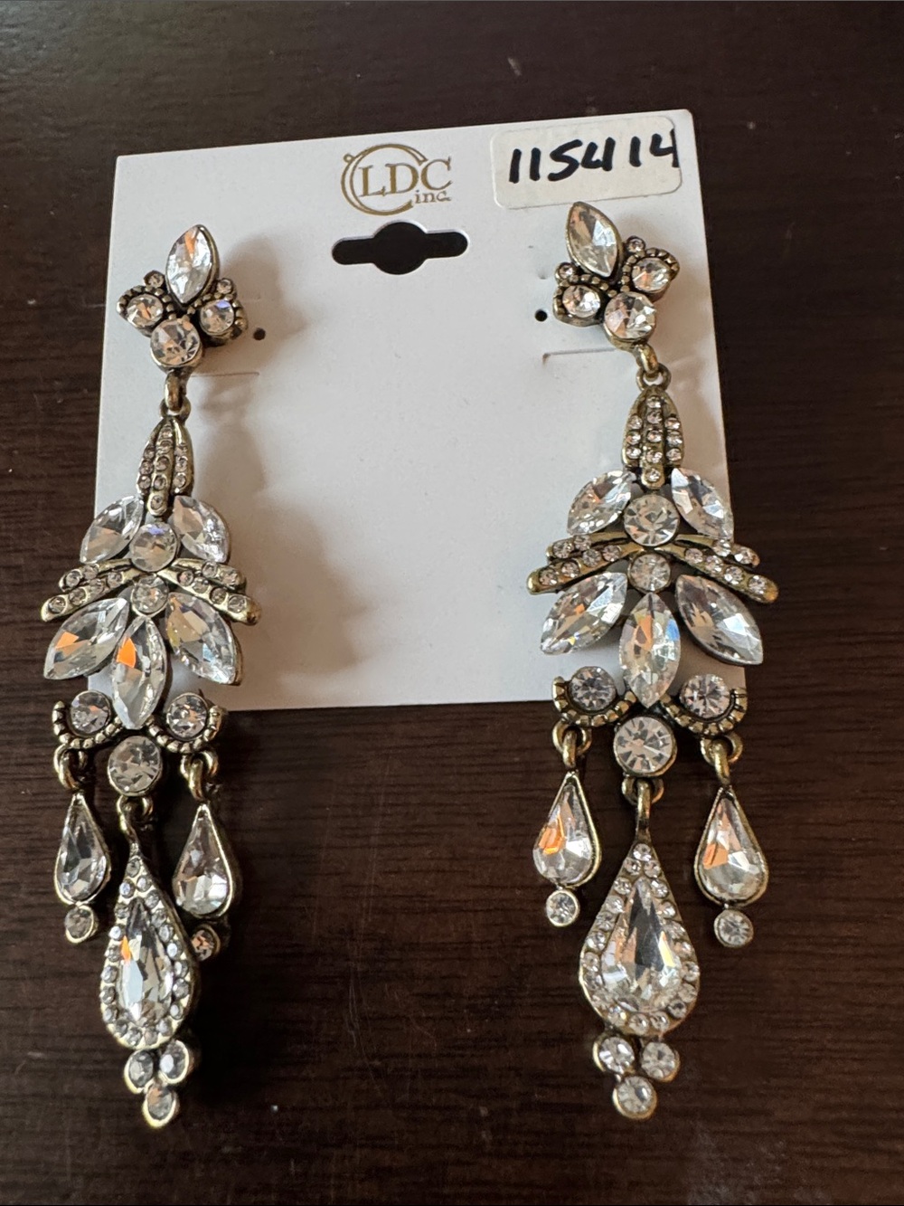 LDC Clear Crystal Chandelier Drop Earrings